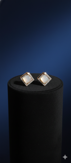 Geometric Pave Halo Studs | Gold-Plated Stainless Steel – PL8812373
