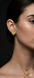 Golden Clover Sparkle Jewelry Set | Gold-Plated Stainless Steel – KZ8812350