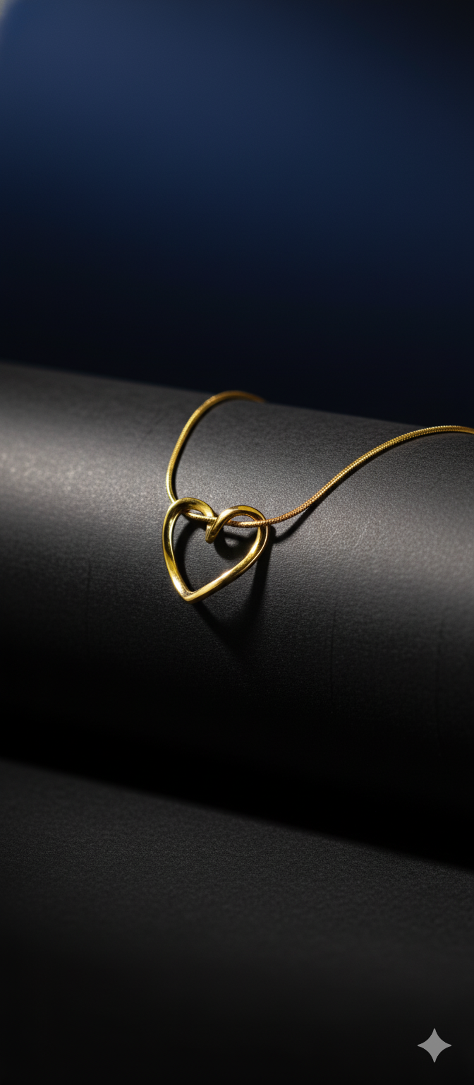 Golden Eternal Heart Necklace | Gold-Plated Stainless Steel – KZ8812351