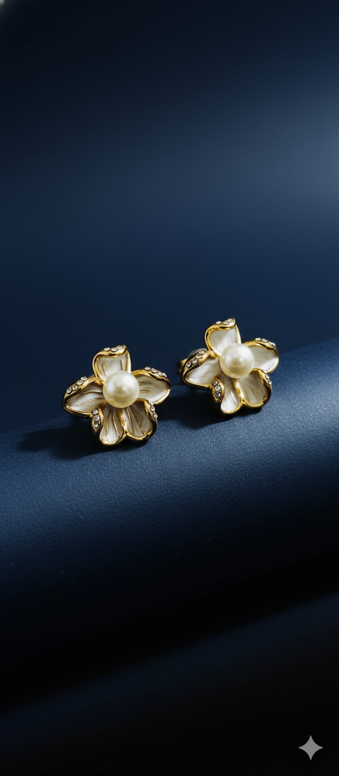 Golden Flower Pearlette | Gold-Plated Stainless Steel – KZ8812333