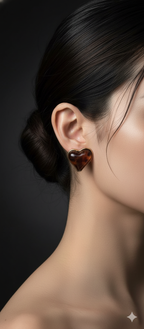 Golden Honey Heart Studs | Gold-Plated Stainless Steel – KZ8812334