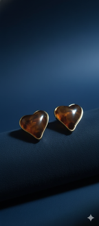Golden Honey Heart Studs | Gold-Plated Stainless Steel – KZ8812334