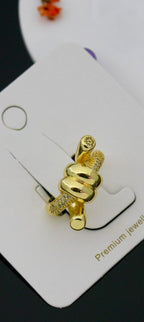 Golden Knot Statement Ring | Adjustable Gold-Plated Stainless Steel–KZ8812395