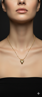Golden Melted Heart Pendant | Gold-Plated Stainless Steel– KZ8812352