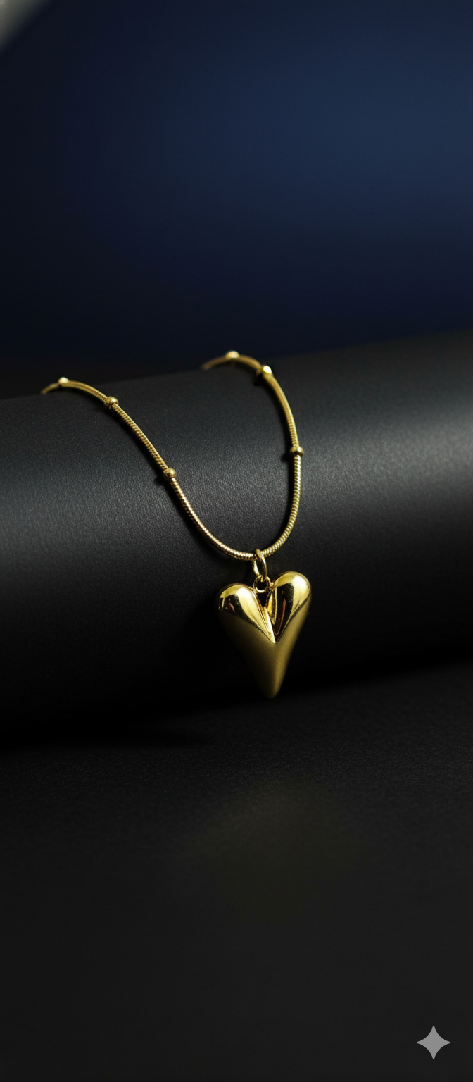 Golden Melted Heart Pendant | Gold-Plated Stainless Steel– KZ8812352