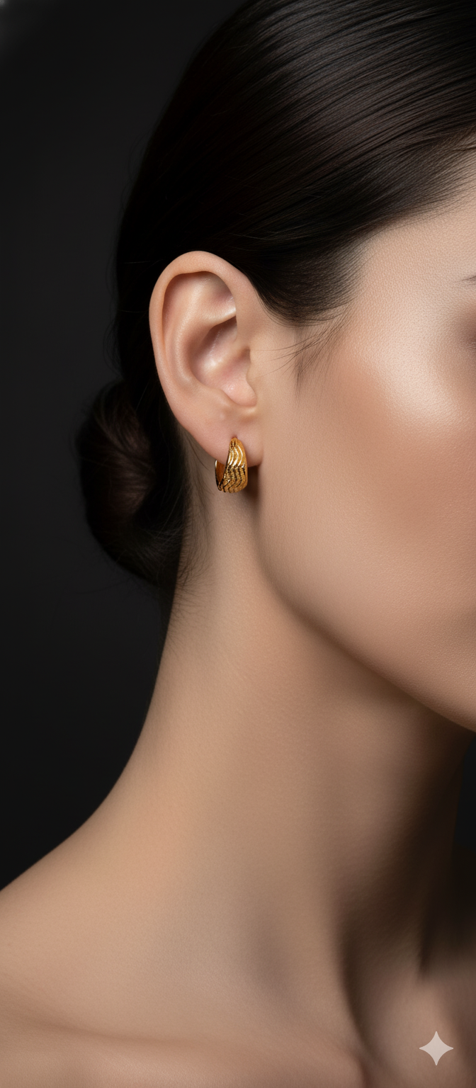 Golden Wave Mini Hoops | Gold-Plated Brass– KZ8812336