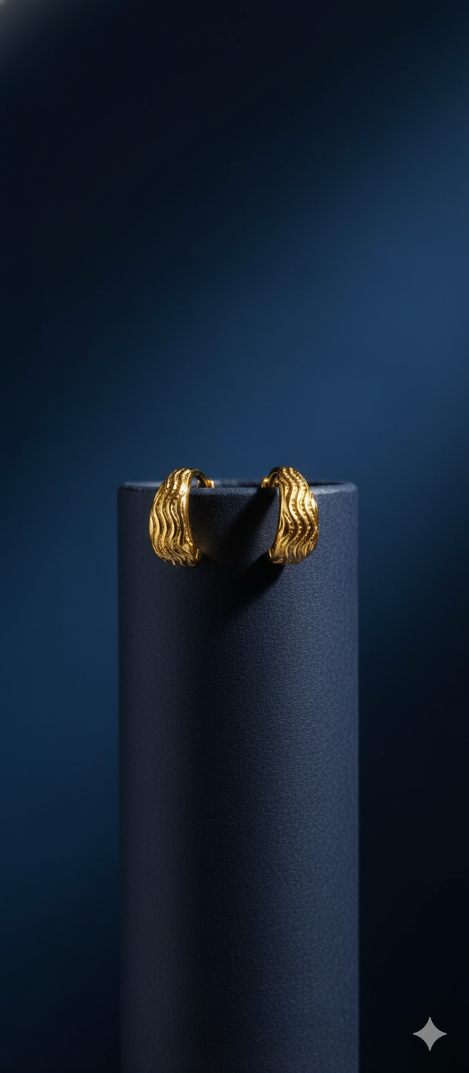 Golden Wave Mini Hoops | Gold-Plated Brass– KZ8812336