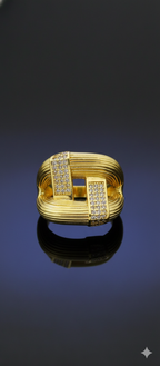 Golden Vogue Ring | Adjustable Gold-Plated Stainless Steel–KZ8812399