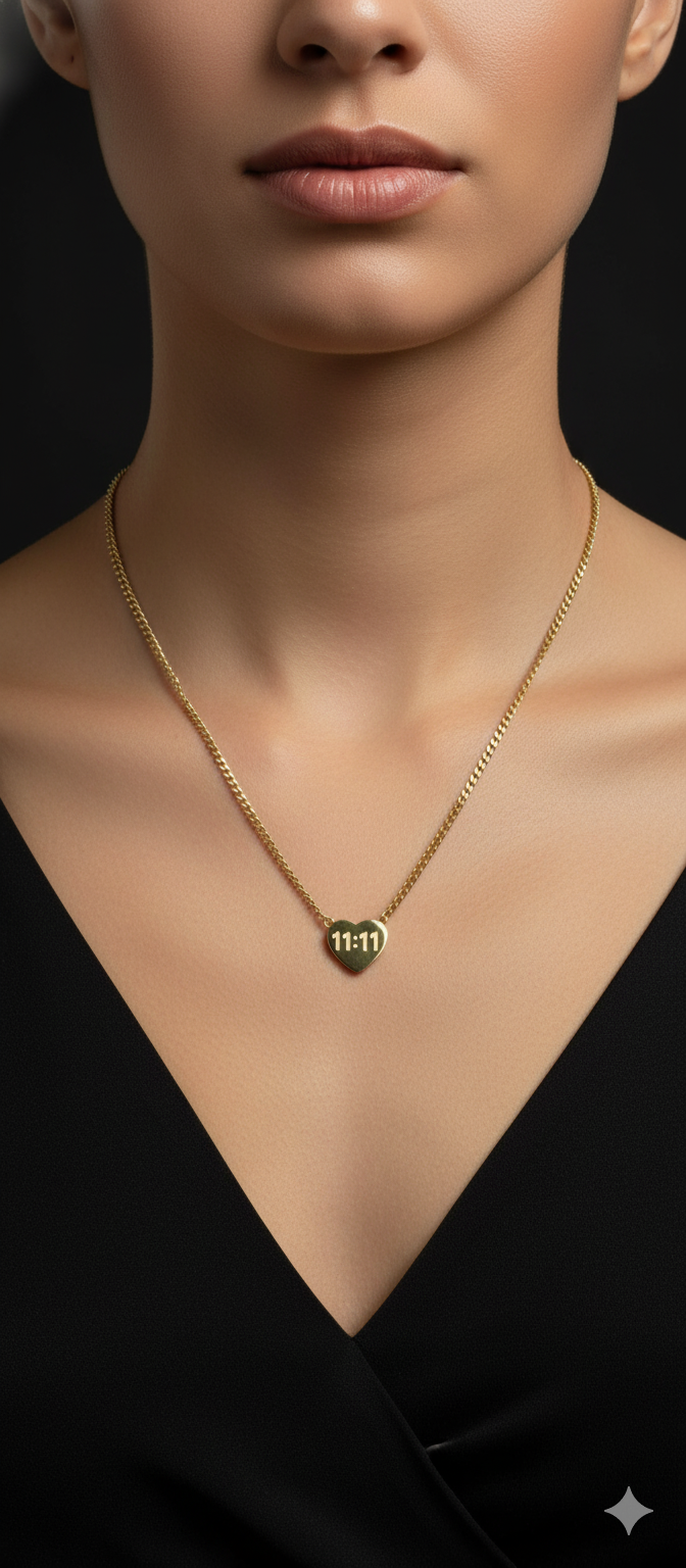 Good Luck 11:11 Necklace | Gold-Plated Stainless Steel  – KZ8812354