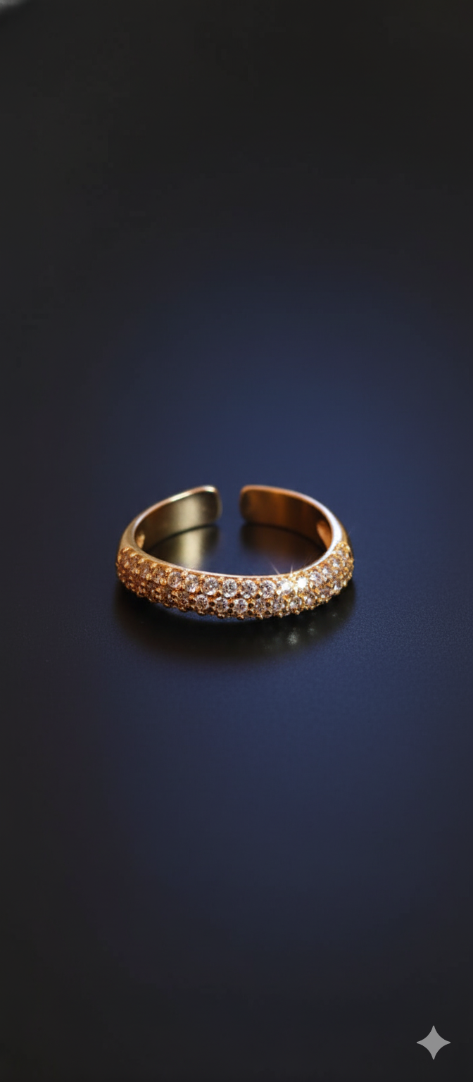 Grace Band Ring | Gold-Plated Brass Adjustable Ring –SCB8812384