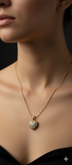 Heartburst Sparkle Necklace | Gold-Plated Stainless Steel – KZ8812355