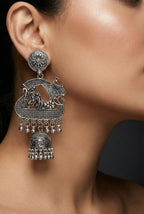 RasaJharokha Jhumkas | Silver Oxidised Earrings – JAY88123131