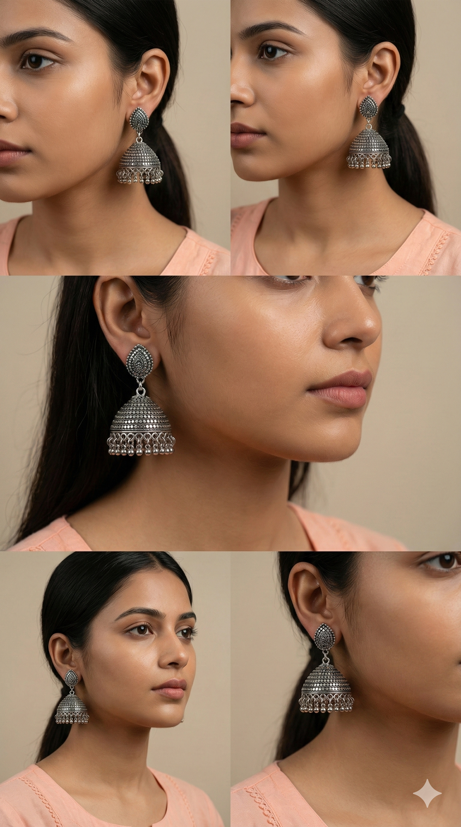 Bindu Mandal Jhumkas | Silver Oxidised Earrings – JAY88123123