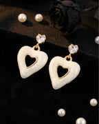 Gold Tone Heart Drop With Crystal Stud | Gold-Plated Stainless Steel – KZ8812322