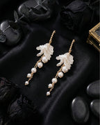 Ivory Leaf Drop Earrings | Gold-Plated Stainless Steel– KZ8812314