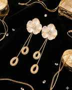 Aurora Bloom Floral Drop Earrings | Gold-Plated Stainless Steel – KZ8812320