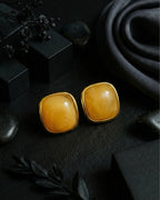 Marble Gloss Gold Studs |  Gold-Plated Stainless Steel – KZ8812340