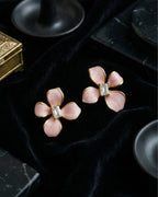 Pink Orchid Crystal Studs | Gold-Plated Stainless Steel– KZ8812344