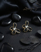 Black Butterfly Petal Studs | Gold-Plated Stainless Steel  – KZ8812329