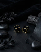 Imperial Black Box Studs | Gold-Plated Stainless Steel – KZ8812337