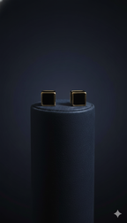 Imperial Black Box Studs | Gold-Plated Stainless Steel – KZ8812337
