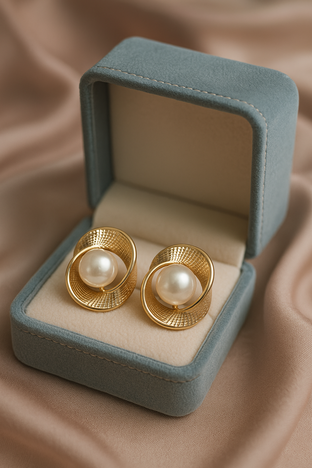 Imperial Gold Sphere Pearl Earrings | Gold-Plated Stainless Steel – KZ8812338