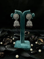 KalaSaanjh Silver Jhumkas | Silver Oxidised Earrings – PL88123119