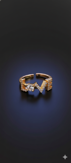 Love Letter Ring | Gold-Plated Brass Adjustable Ring–SCB8812383