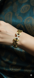 Majestic Clover Crown Kada | Gold-Plated Stainless Steel  – KZ8812368