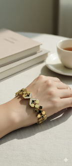 Majestic Clover Crown Kada | Gold-Plated Stainless Steel  – KZ8812368