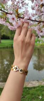 Majestic Clover Crown Kada | Gold-Plated Stainless Steel  – KZ8812368