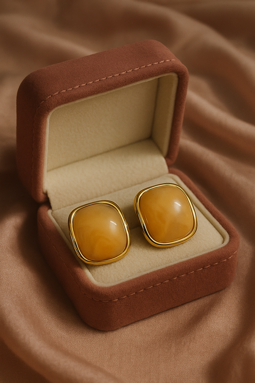 Marble Gloss Gold Studs |  Gold-Plated Stainless Steel – KZ8812340