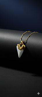 Milk & Gold Heart Necklace | Gold-Plated Stainless Steel – KZ8812356