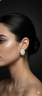 MilkyShell Modern Studs | Gold-Plated Stainless Steel – KZ8812341