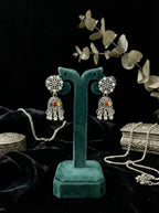 Navrang Oxidized Jhumkas | Silver Oxidised Earrings – PL88123109
