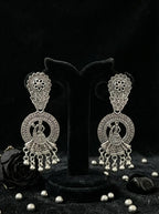 Nritya Kala Statement Earrings | Silver Oxidised Earrings – PL88123112