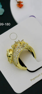 Panther Power Ring | Adjustable Gold-Plated Stainless Steel–KZ8812397