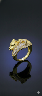Panther Power Ring | Adjustable Gold-Plated Stainless Steel–KZ8812397