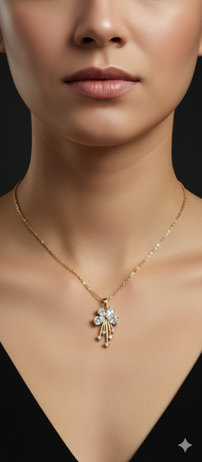 Petal Rainfall Necklace | Gold-Plated Stainless Steel – KZ8812357