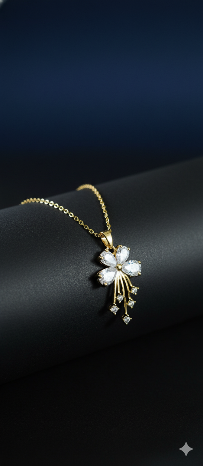 Petal Rainfall Necklace | Gold-Plated Stainless Steel – KZ8812357