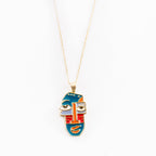 Picasso Style Face Art Necklace | Gold-Plated Stainless Steel– KZ8812328