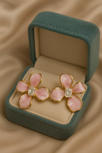 Pink Orchid Crystal Studs | Gold-Plated Stainless Steel– KZ8812344