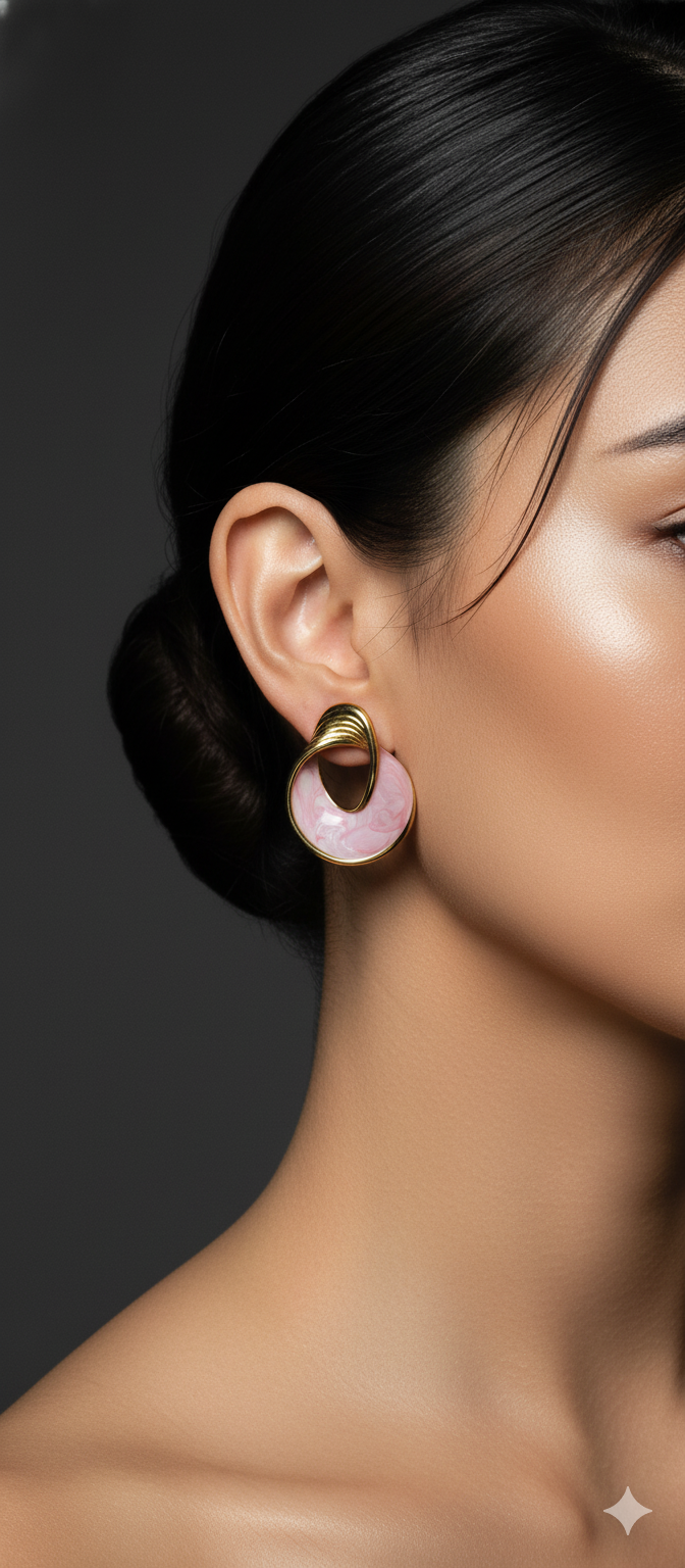 Pink PearlTwist Hoops | Gold-Plated Stainless Steel– KZ8812345