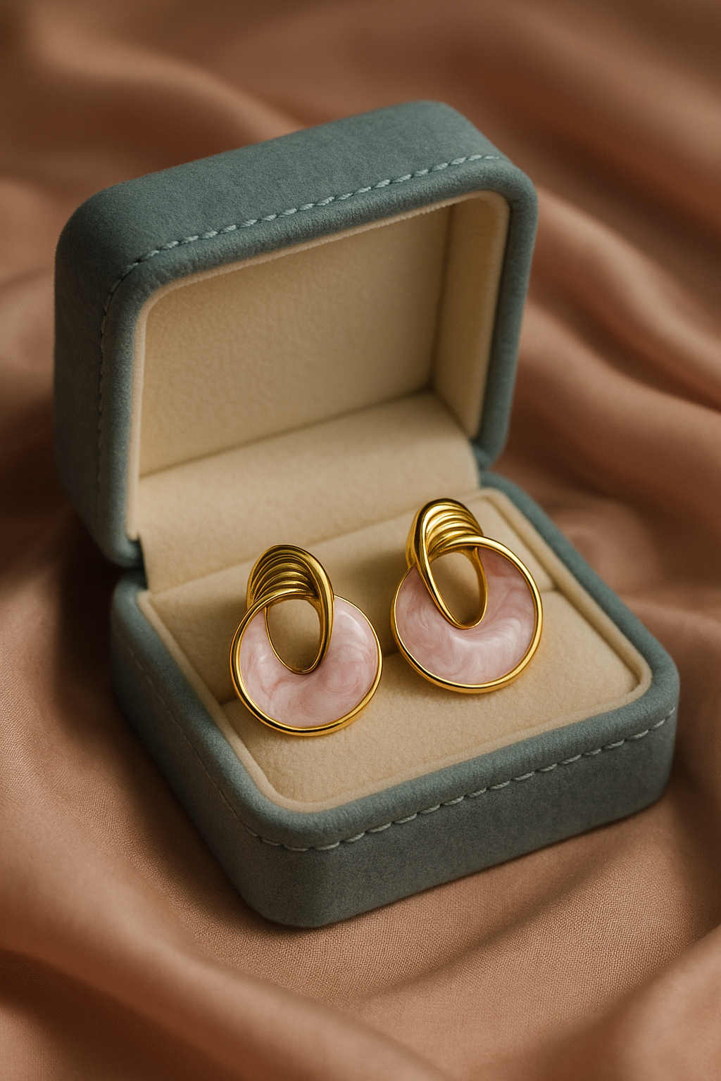 Pink PearlTwist Hoops | Gold-Plated Stainless Steel– KZ8812345
