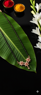 Pink Petal Mangalsutra | Gold-Plated Stainless Steel–RY8812390