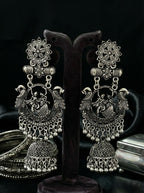 Raas Leela Naad Jhumkas | Silver Oxidised Earrings – JAY88123125