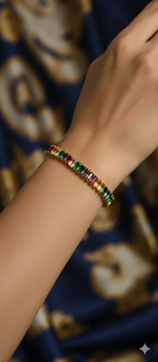 Rainbow Luxe Baguette Bracelet | Gold-Plated Stainless Steel – KZ8812370