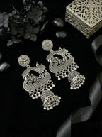 RasaJharokha Jhumkas | Silver Oxidised Earrings – JAY88123131