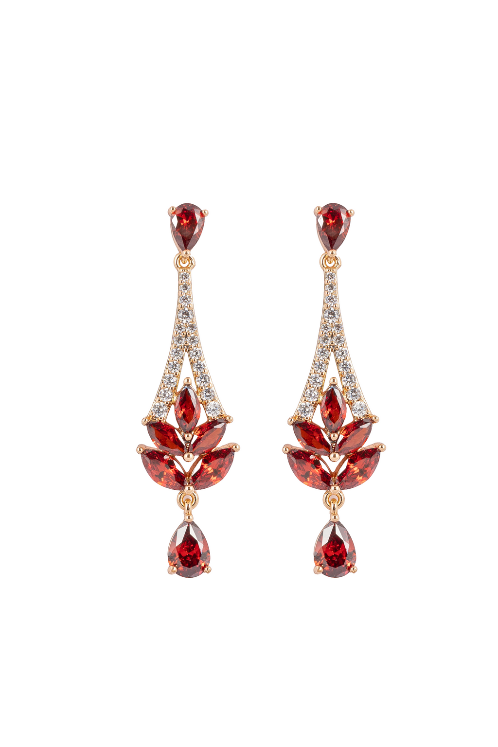 Red Crystal Teardrop Xuping Earring-KZ8812310