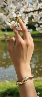 Regal Twist Statement Kada – | Gold-Plated Stainless Steel -KZ8812371